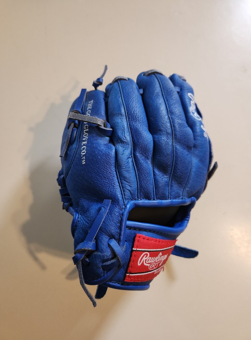 Kids' Rawlings Blue Leather Baseball Glove